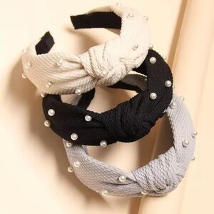 3pcs Faux Pearl Decor Hair Hoop